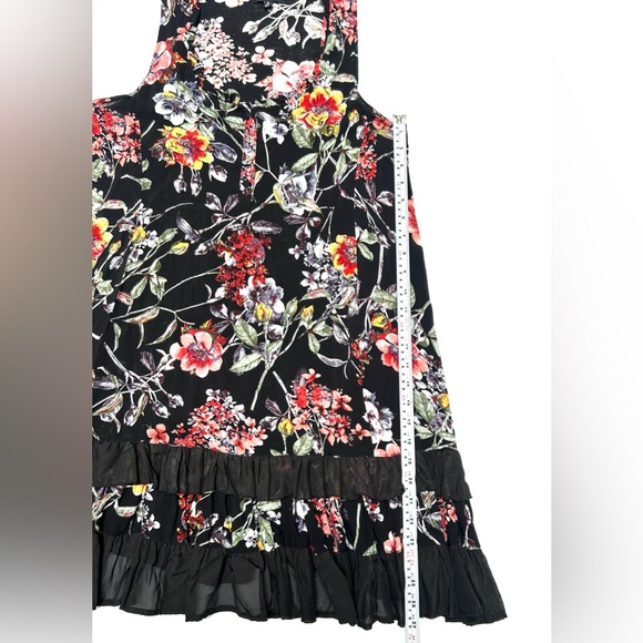 Papillon Floral Ruffled Hem Tiered Shift Dress XS Boho - Picture 8 of 10
